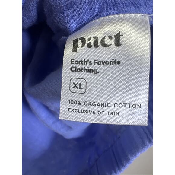 PACT Coastal Double Gauze Bubble Hem Top XL Blue‎ Sleeveless Beachy Casual - Picture 4 of 6